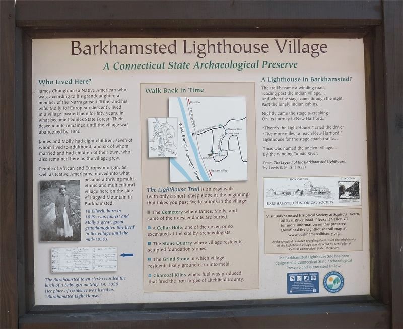 Barkhamsted Lighthouse Village Marker image. Click for full size.