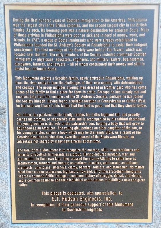 Courage of the Scottish Immigrants Marker. Click for full size. Courage of the Scottish Immigrants Marker image. Click for full size.