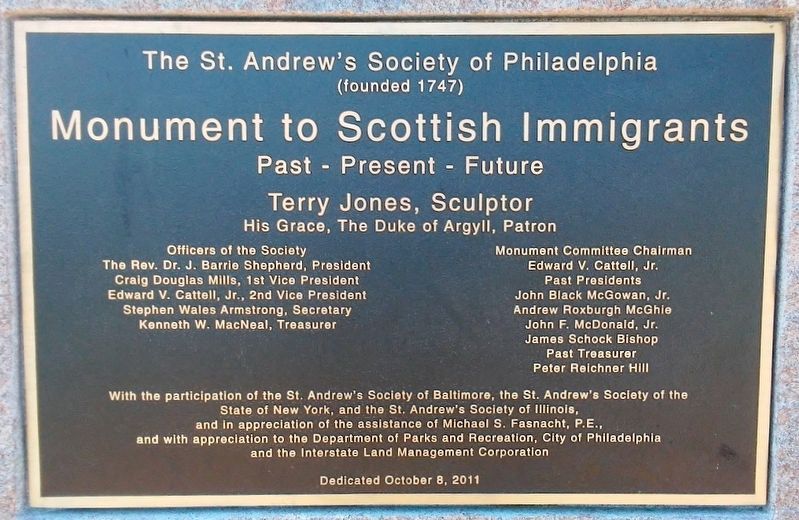 Monument to Scottish Immigrants Marker image. Click for full size.
