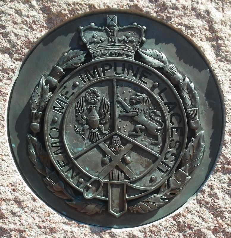 St. Andrew's Society of Philadelphia Seal on Monument to Scottish Immigrants image. Click for full size.