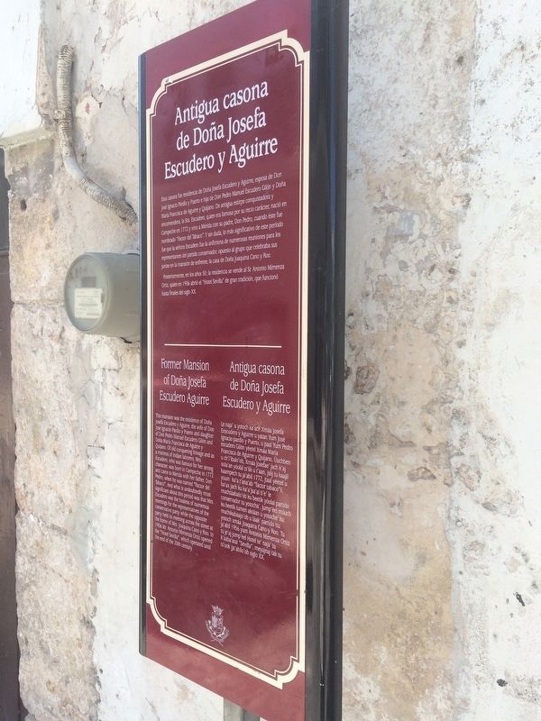 Former Mansion of Do�a Josefa Escudero Aguirre Marker image. Click for full size.