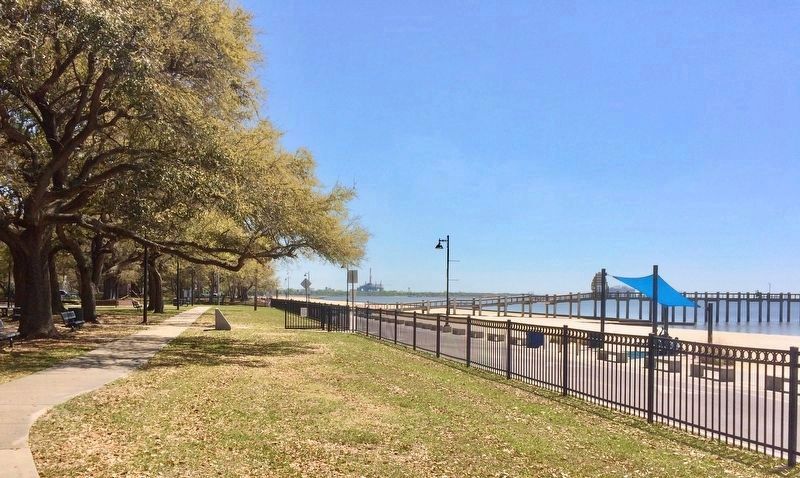 View of Greenwood Island in far distance (oil derrick).. Click for full size. View of Greenwood Island in far distance (oil derrick). image. Click for full size.