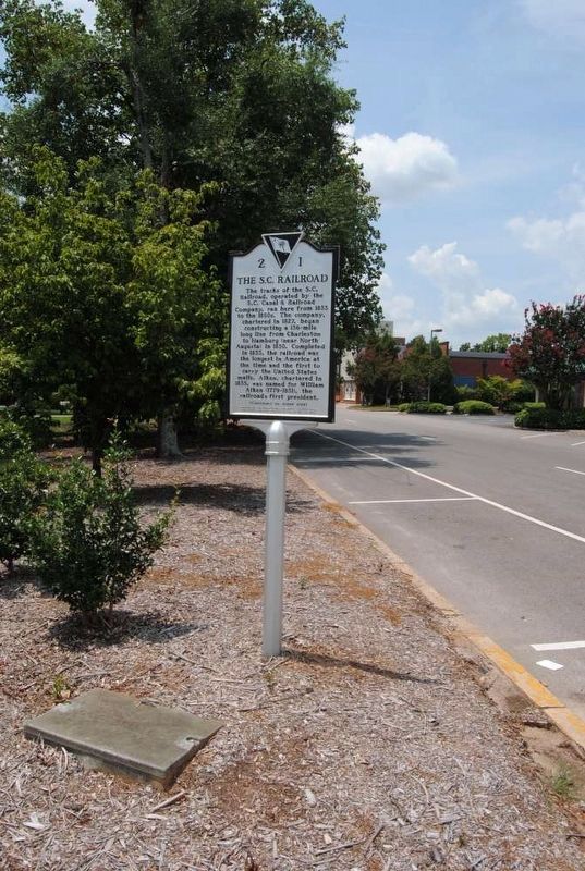 The S.C. Railroad Marker<br>Front image. Click for full size.