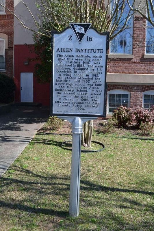 Aiken Institute Marker image. Click for full size.