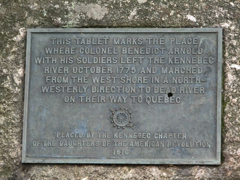 Benedict Arnold 1775 Kennebec River Crossing Marker image. Click for full size.