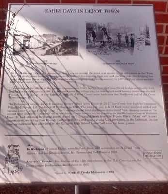 Early Days in Depot Town Marker image. Click for full size.