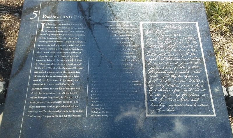 Passage and Emigration Marker. Click for full size. Passage and Emigration Marker image. Click for full size.