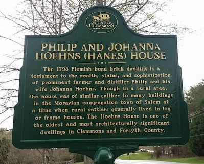 Philip and Johanna Hoehns (Hanes) House Marker image. Click for full size.
