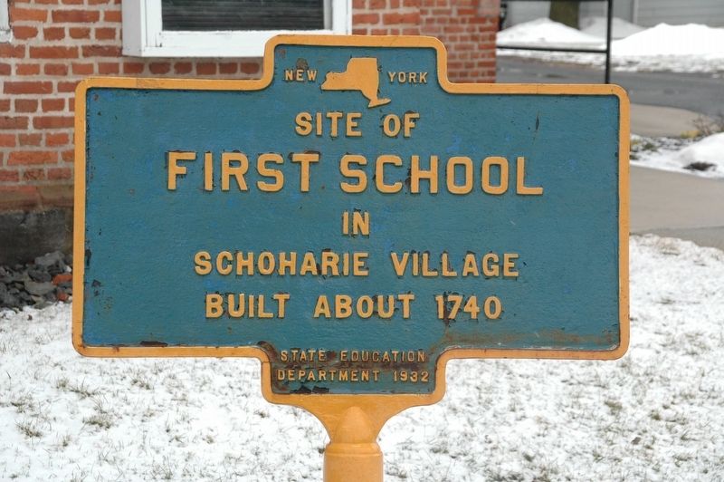 Site of First School Marker image. Click for full size.
