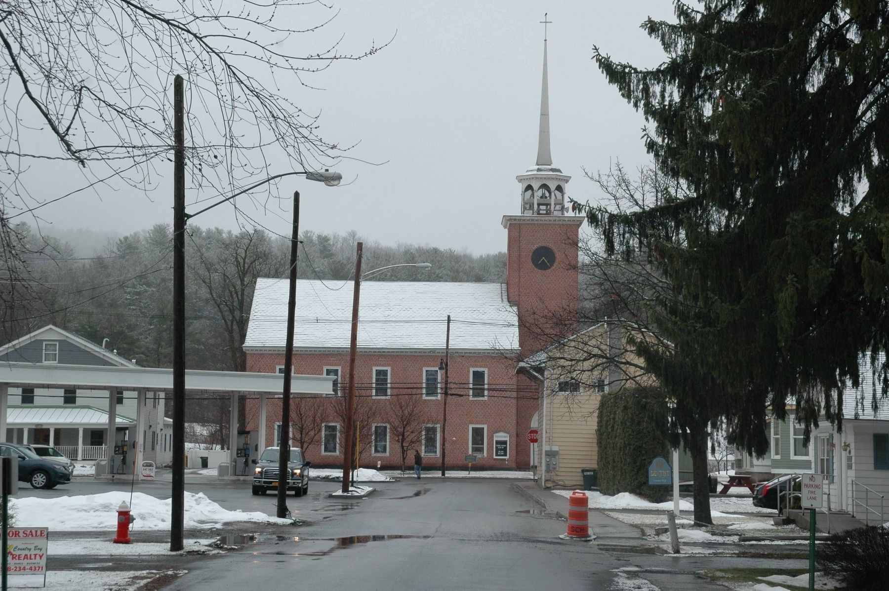 Site of First School Marker image. Click for full size.