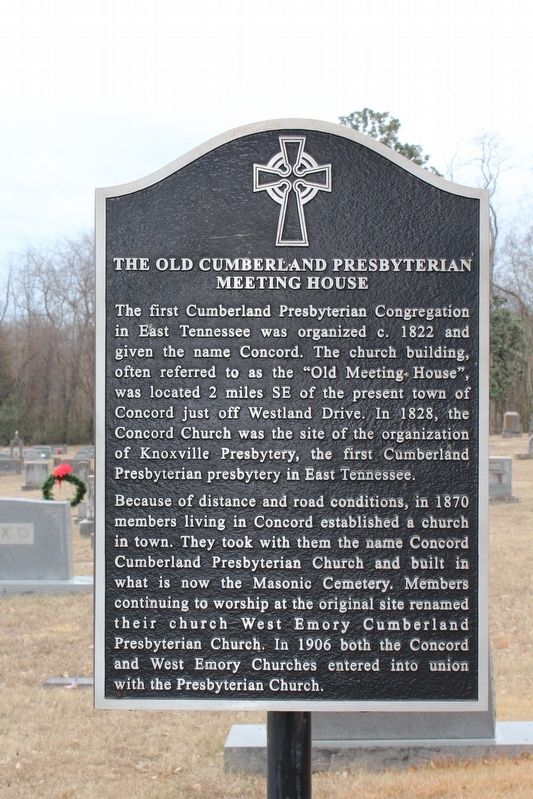 The Old Cumberland Presbyterian Meeting House Marker image. Click for full size.