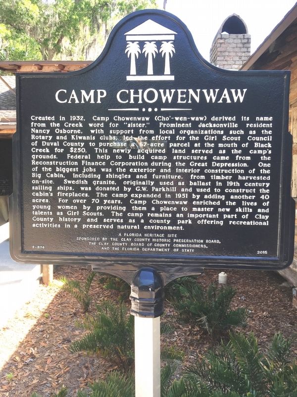 Camp Chowenwaw Marker image. Click for full size.