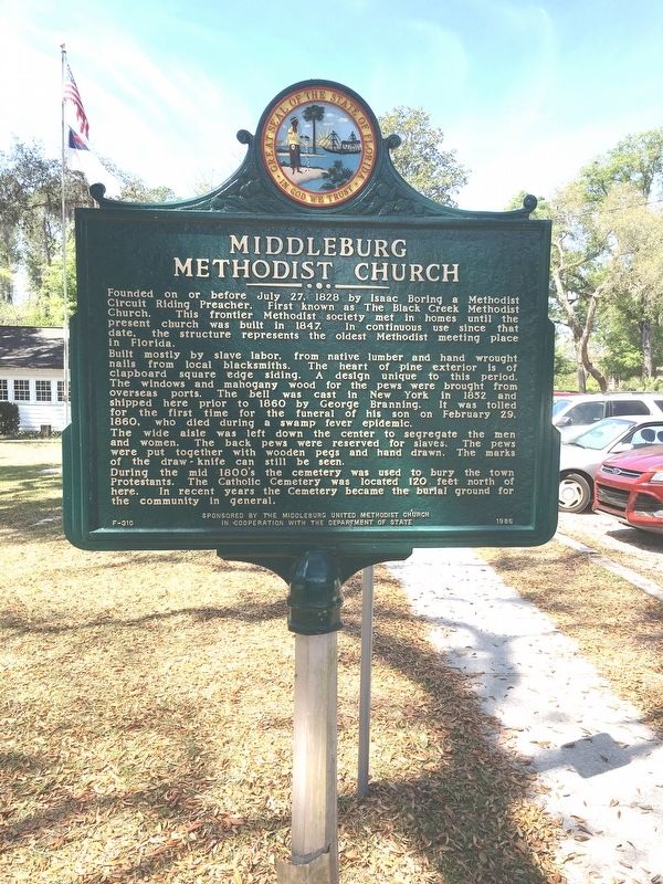 Middleburg Methodist Church Marker. Click for full size. Middleburg Methodist Church Marker image. Click for full size.