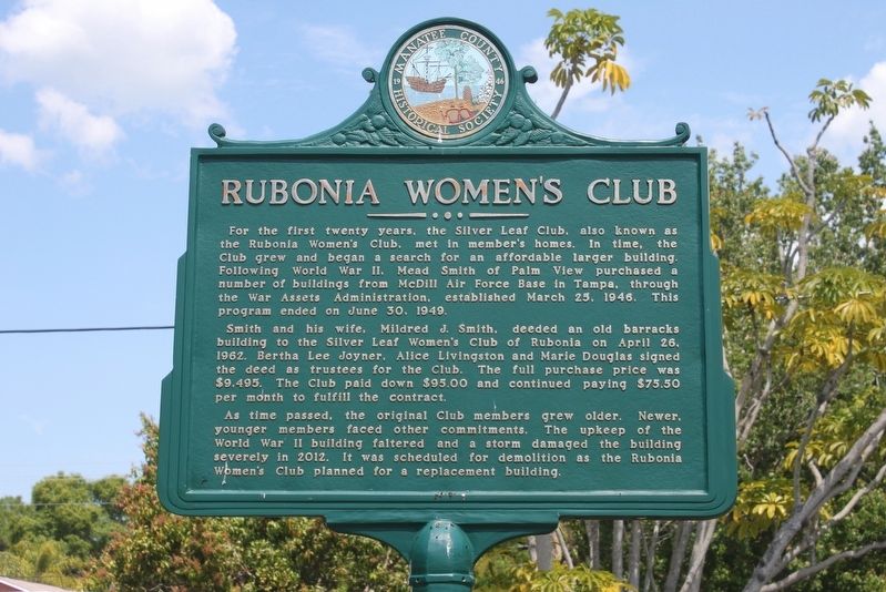 Rubonia Women's Club Marker image. Click for full size.