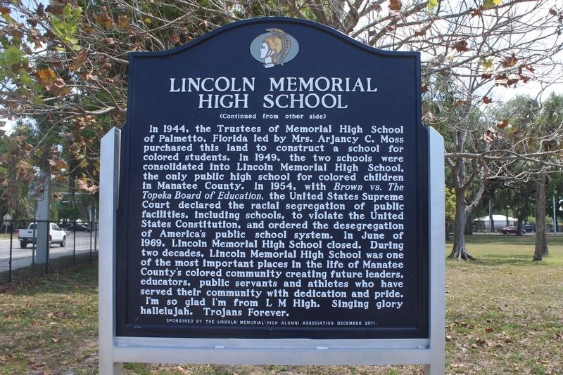 Lincoln Memorial High School Marker Side 2 image. Click for full size.