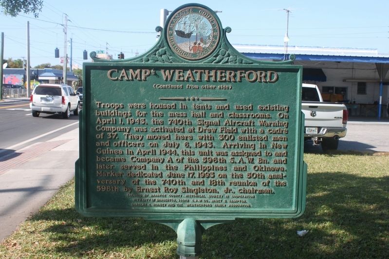 Camp Weatherford Marker Side 2 image. Click for full size.