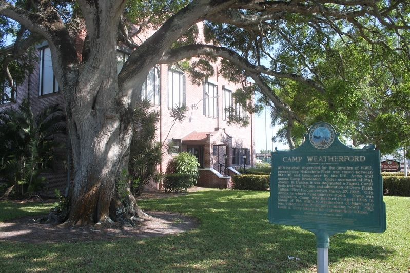 Camp Weatherford Marker and Bradenton Public Works building image. Click for full size.