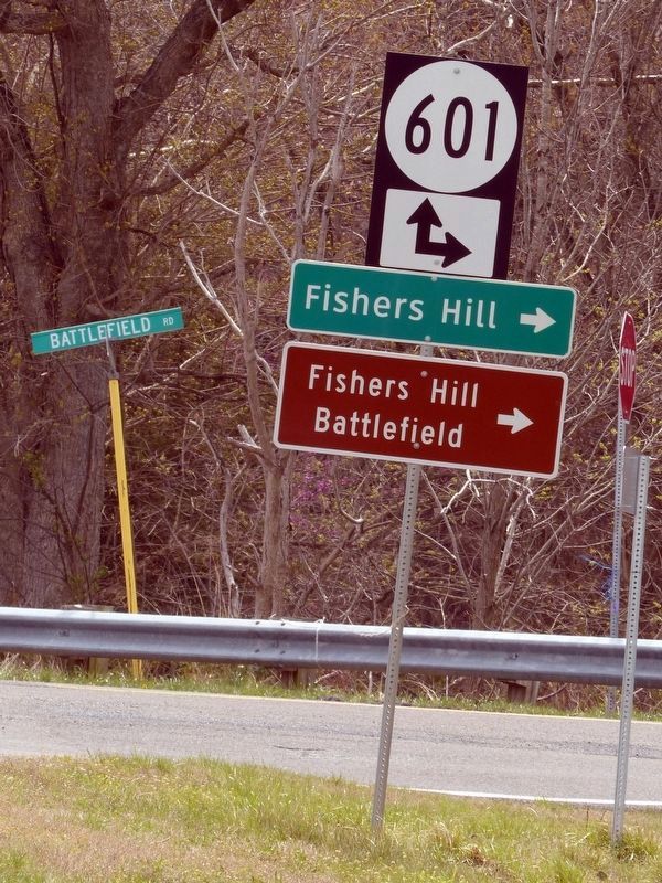 Battlefield Road (Virginia 601) and the Valley Pike (Virginia 11) image. Click for full size.