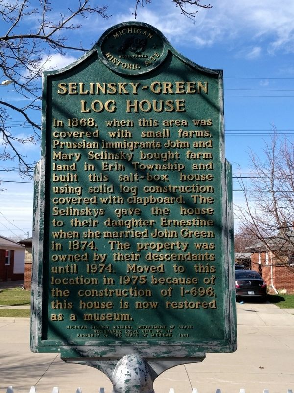 Selinsky-Green Log House Marker. Click for full size. Selinsky-Green Log House Marker image. Click for full size.