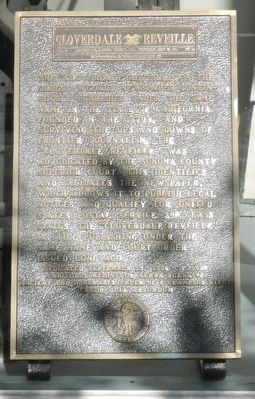 Cloverdale Reveille Marker. Click for full size. Cloverdale Reveille Marker image. Click for full size.