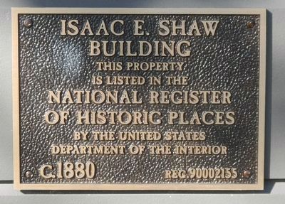Isaac E. Shaw Building Marker image. Click for full size.