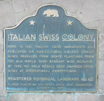Italian Swiss Colony Marker image. Click for full size.