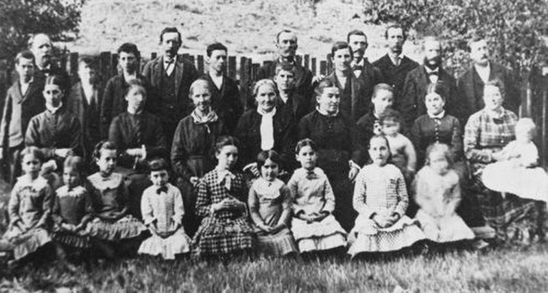 Members of the Icarian utopian community settled in Cloverdale in the 1880s. image. Click for full size.