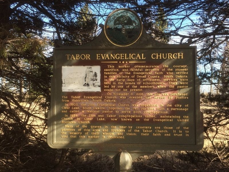 Tabor Evangelical Church Marker image. Click for full size.