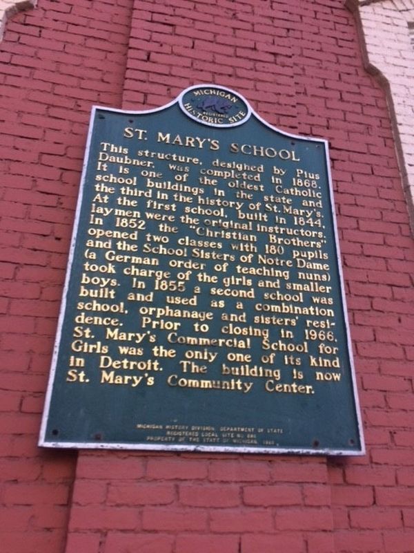 St. Mary's School Marker image. Click for full size.
