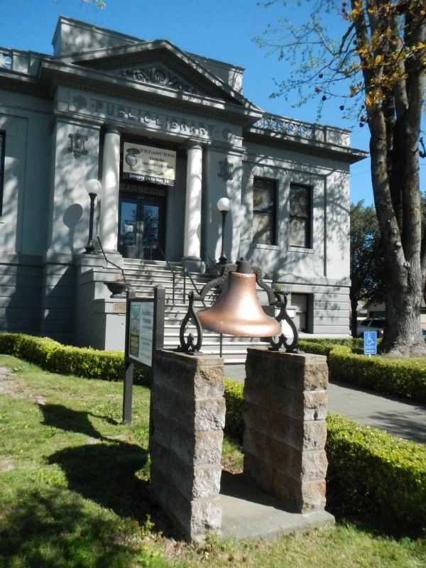 The original bell at Healdsburg's first elementary school located at Tucker and East Street. image. Click for full size.