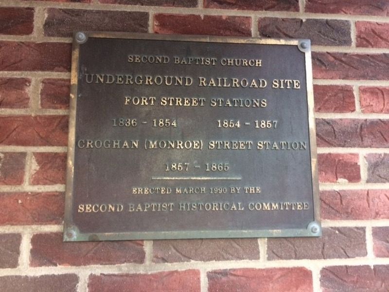 Second Baptist Church Underground Railroad Site Marker image. Click for full size.