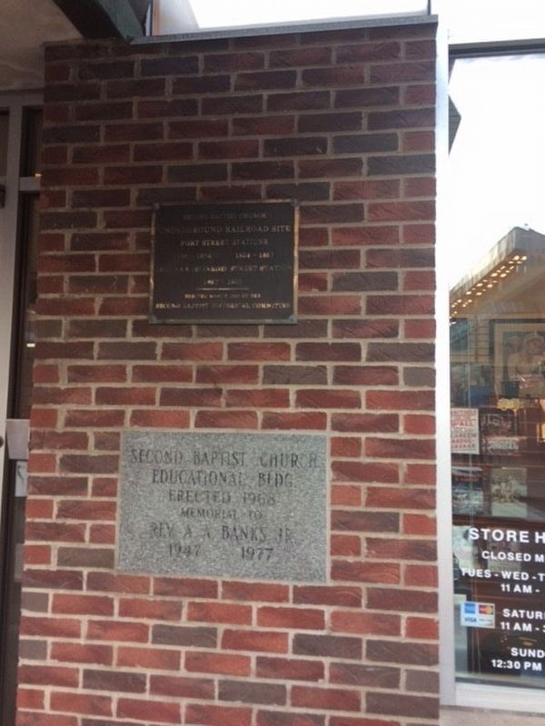 Second Baptist Church Underground Railroad Site Marker image. Click for full size.