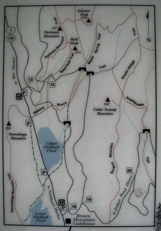 Trails and Carriage Roads Map Detail image. Click for full size.