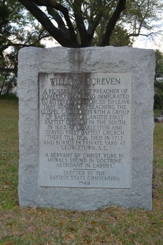 William Screven Monument. Click for full size. William Screven Monument image. Click for full size.