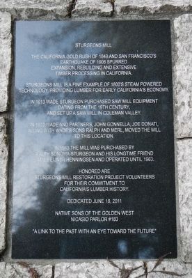 Sturgeons Mill Marker. Click for full size. Sturgeons Mill Marker image. Click for full size.