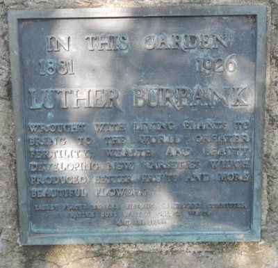 Luther Burbank's Garden Marker image. Click for full size.