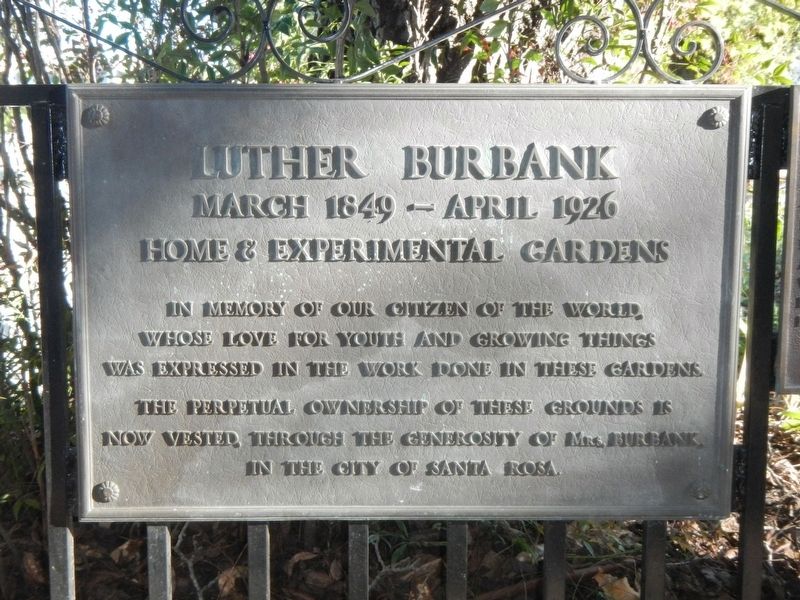 Luther Burbank's Garden Historical Marker