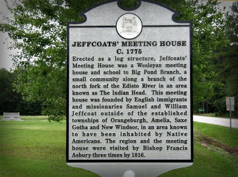 Jeffcoats' Meeting House Marker image. Click for full size.