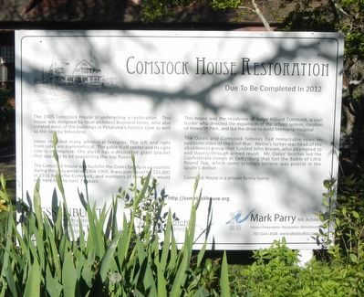 Comstock House Restoration Marker. Click for full size. Comstock House Restoration Marker image. Click for full size.