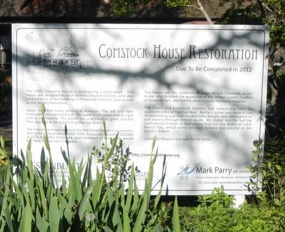 Comstock House Restoration Marker image. Click for full size.