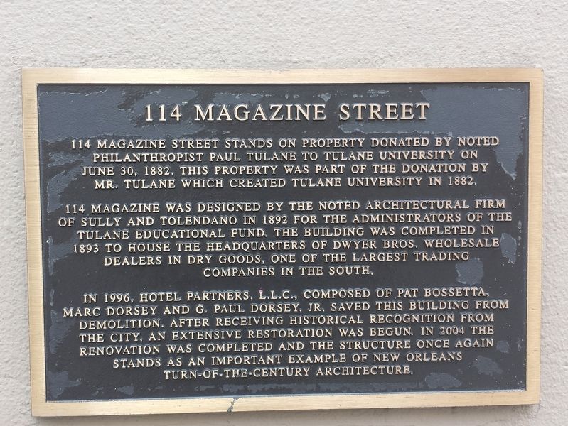 114 Magazine Street Marker image. Click for full size.