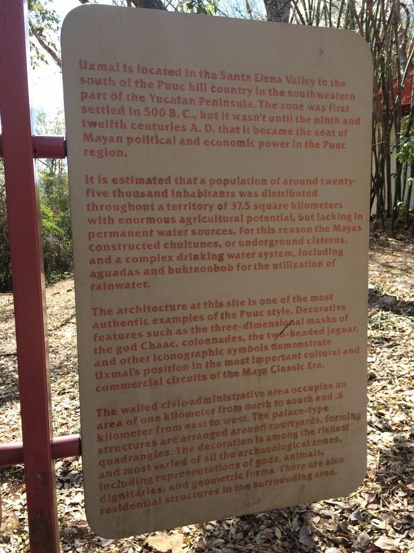 Uxmal Archaeological Site Marker. Click for full size. Uxmal Archaeological Site Marker image. Click for full size.