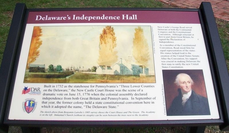 Delaware's Independence Hall Marker image. Click for full size.
