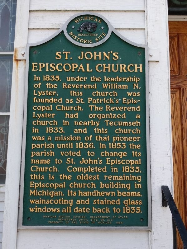 St. John's Episcopal Church Marker. Click for full size. St. John's Episcopal Church Marker image. Click for full size.