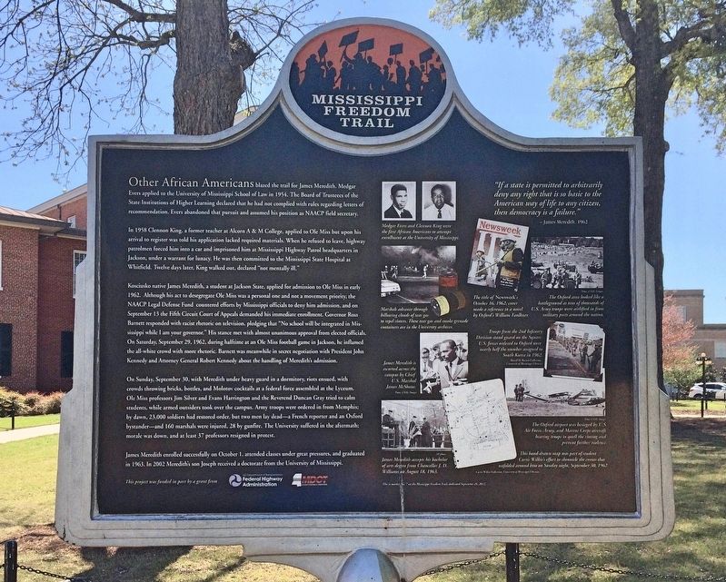 University of Mississippi Marker (Rear) image, Touch for more information