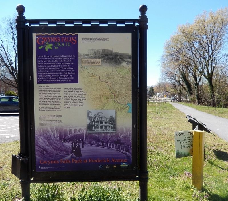 Gwynns Falls Park at Frederick Avenue Marker image. Click for full size.