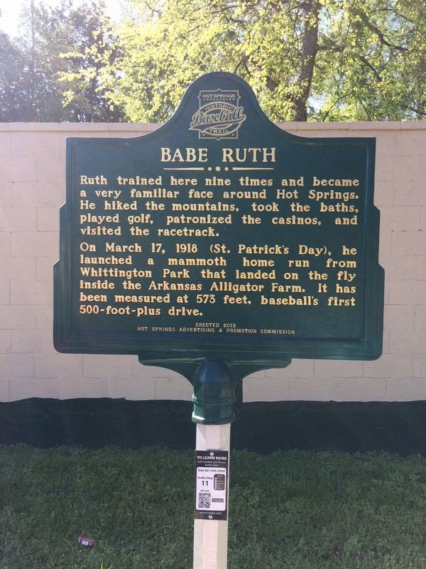 Babe Ruth Marker image. Click for full size.