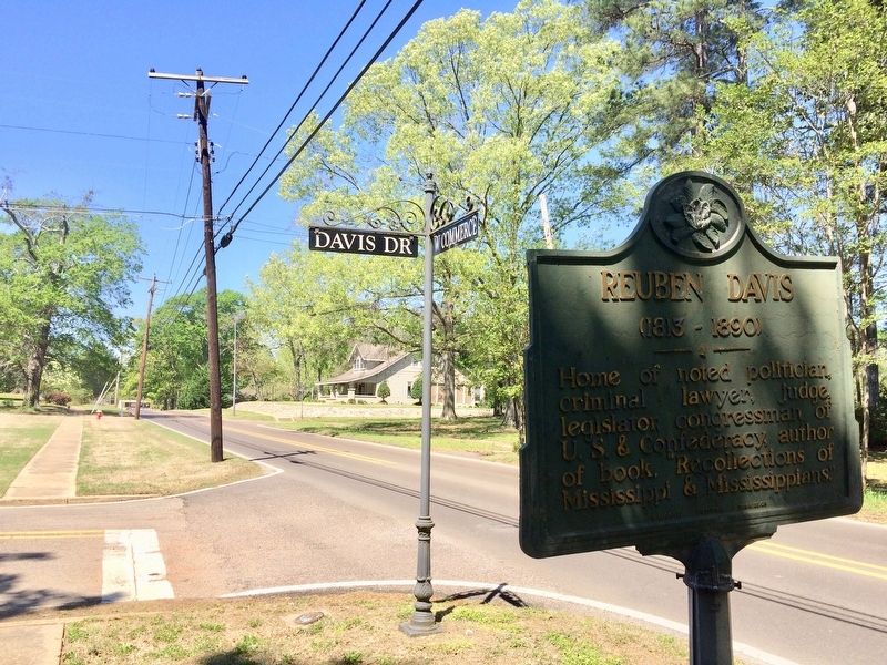 View of marker at intersection looking west on Commerce Street. image. Click for full size.