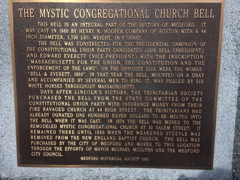 Mystic Congregational Church Bell Marker image. Click for full size.