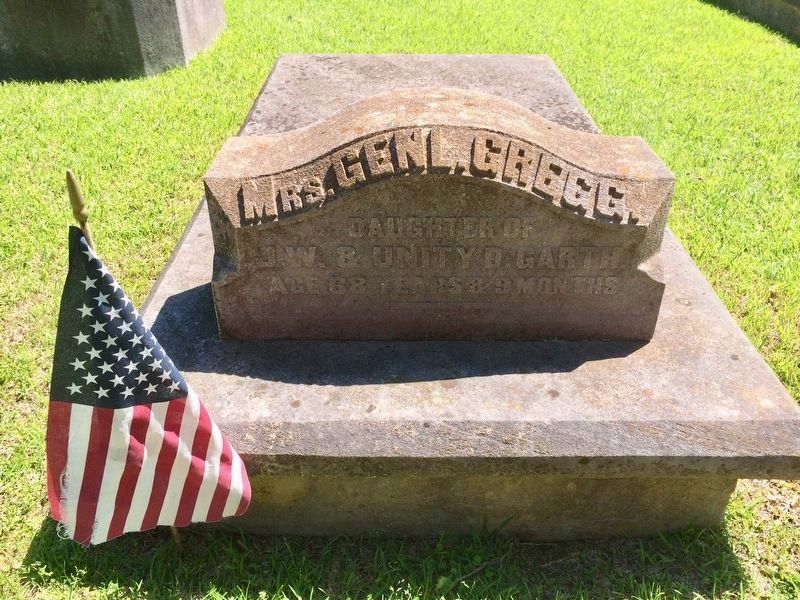 Grave of his wife, Mary. Oddly the grave is marked "Mrs. General Gregg." image. Click for full size.